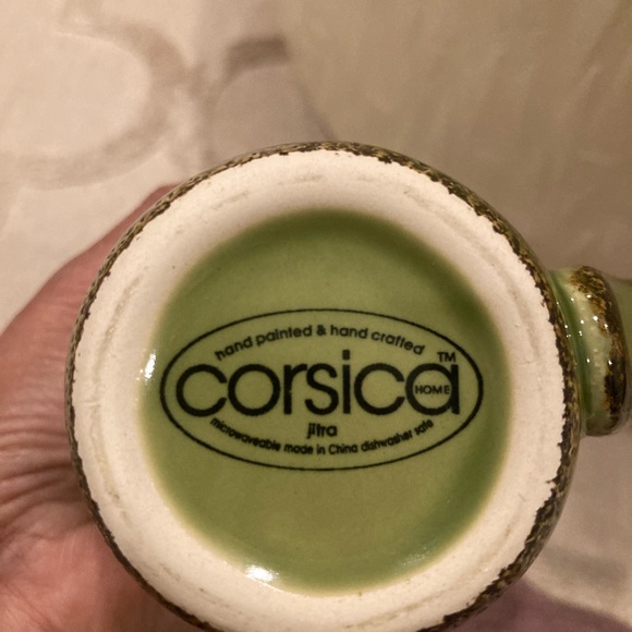 Pair of handmade and hand painted Corsica Green Jitra 14oz Mugs by Tabletops - Picture 3 of 10